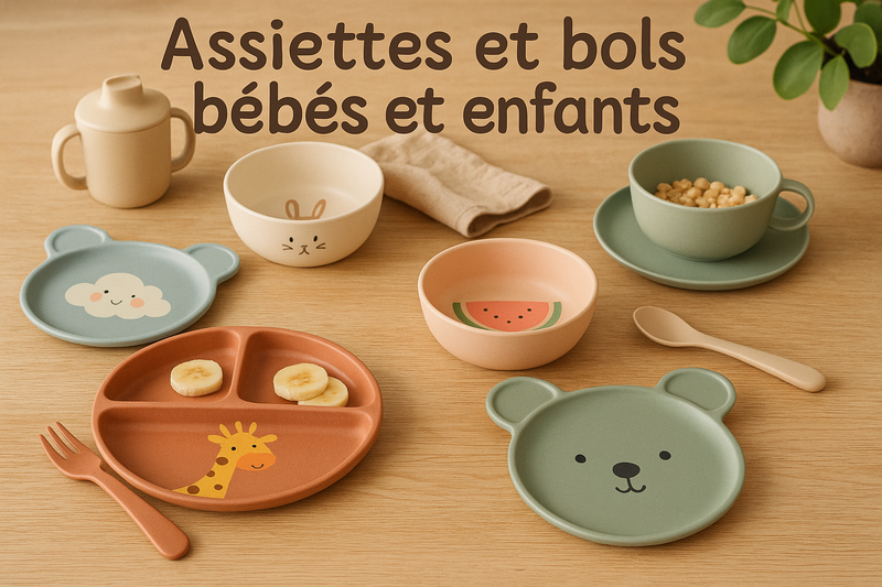 Assiettes et bols bébés et enfants - Couettes et Chouquettes
