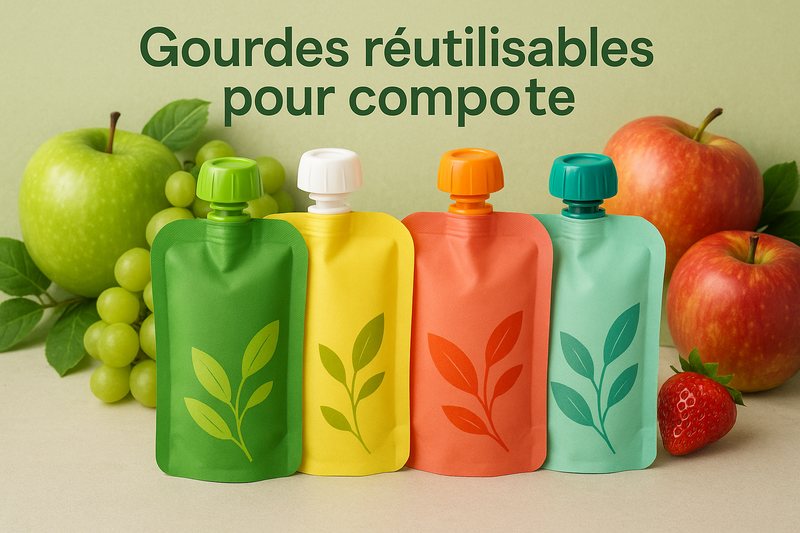 Gourdes réutilisables pour compote - Couettes et Chouquettes