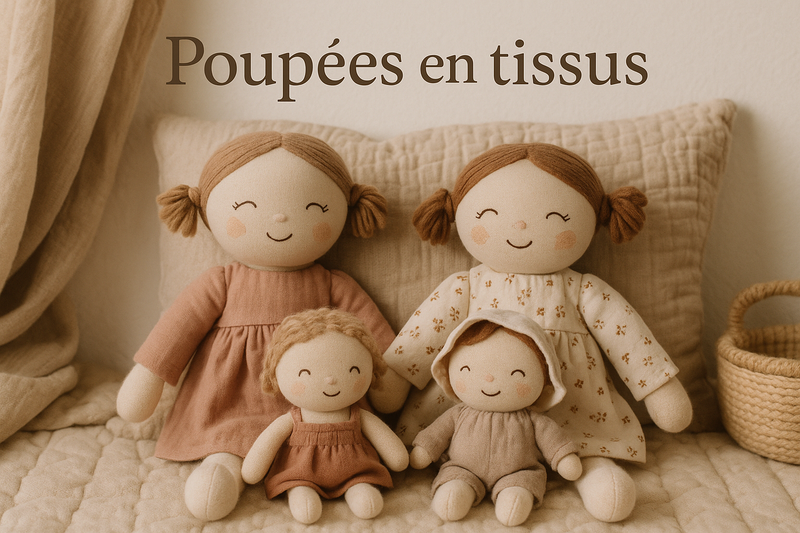 Poupées en tissus - Couettes et Chouquettes