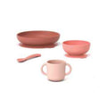 Coffret Repas Bébé en Silicone Premium - Coral - Couettes et Chouquettes