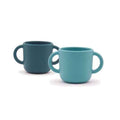 Set de 2 Tasses d´apprentissage en silicone - Blue Abyss / Lagoon - Couettes et Chouquettes