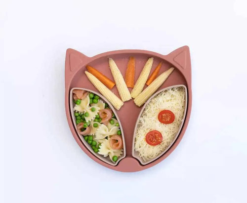 Assiette en silicone avec pots Renard - Couettes et Chouquettes