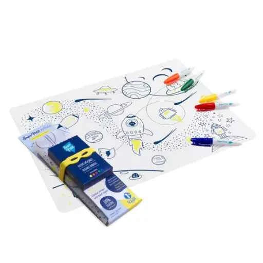 Set de table en silicone à colorier - réutilisable ESPACE - Couettes et Chouquettes