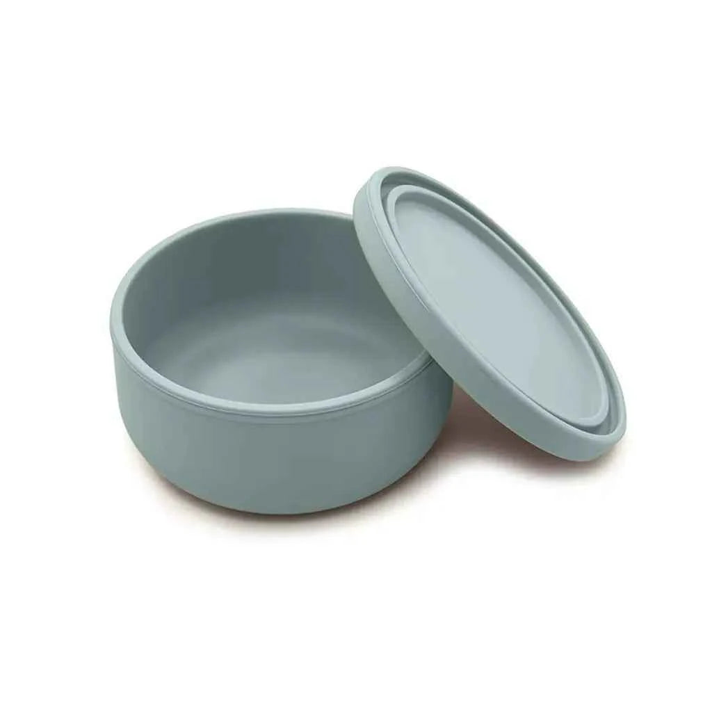 Bol avec couvercle (bleu gris) - Couettes et Chouquettes