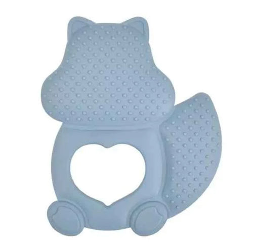 Anneau de dentition en silicone Ecureuil - Bleu poudré - Couettes et Chouquettes