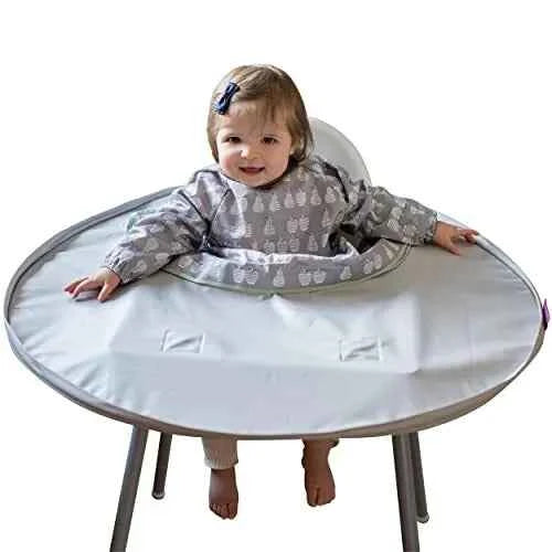 Tidy Tot - Kit Bavoir & Plateau: Gris Tourterelle - Couettes et Chouquettes