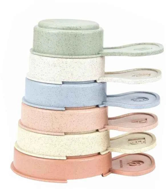 Gobelets empilables en paille de blé, lot de 6 pièces - Couettes et Chouquettes