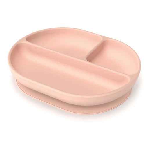 Assiette compartimentée en silicone - Blush - Couettes et Chouquettes