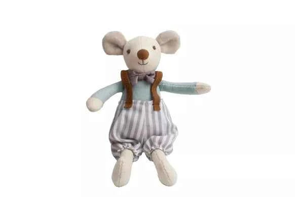 Poupée souris garçon en tissu, 18 cm - Couettes et Chouquettes