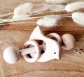 Hochet en bois avec anneaux - Oiseau - Couettes et Chouquettes