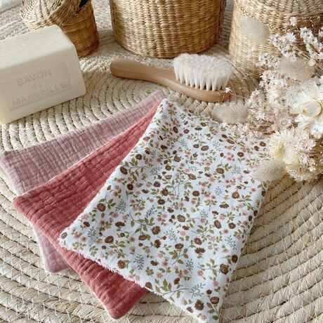 Maxi lingettes débarbouillettes lavables en éponge Oeko Tex - Couettes et Chouquettes