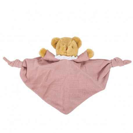 Ours Triangle Doudou Hochet (20cm): Rose - Couettes et Chouquettes